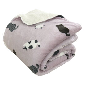 毛布 2枚合わせ毛布 シングル ねこ柄 2枚合わせ 合わせ毛布 とろける ブランケット もうふ あったか毛布 フランネル シープボア マイヤー毛布 洗える かわいい ネコ 猫 アニマル 北欧 シングルサイズ毛布 140×200cm 【送料無料】
