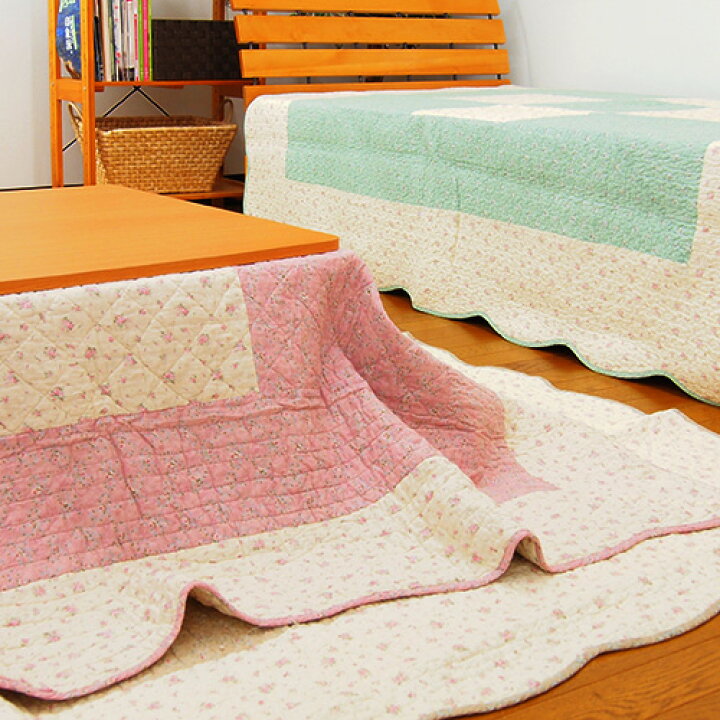 楽天市場】マルチカバー 小花パッチワーク 200×200cm 正方形 綿100 