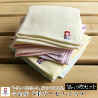 今治タオル 5重ガーゼ ハンカチ 5枚セット やわらかガーゼ ミニタオル ハンドタオル ガーゼタオル 速乾タ…