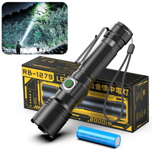 �����d�� ���� �y2025 �ŐV�̐i���E�����P�x ���^ LED���C�g�z�t���b�V�����C�g Type-C�[�d��/�d�r��/ 5���[�h����/ IPX6�h��/�ϏՌ�/�Y�[���� �n���f�B���C�g �ő�Ǝˋ���500m �N���b�v�t�� ���