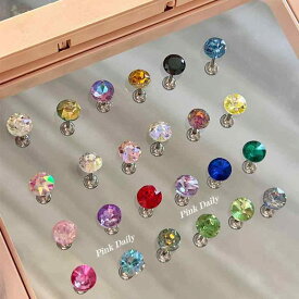 ピアス レディース 丸い ジルコニア 耳骨 ヘリックス チタンスチール スクリュー式 キラキラ 輝く スタッド イヤリング かわいい クール スタイル