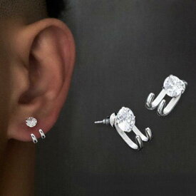イヤリング 爪型 ジルコニア フック ユニセックス 片耳用 チタン シンプル 個性的 モダン アクセサリー 軽量 日常使い 輝き 耐久性