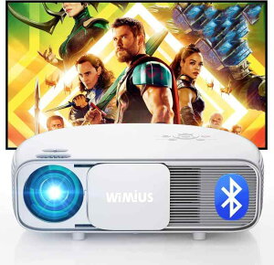 WiMiUS s4�v���W�F�N�^�[ ���P�x600ANSI���[���� 5G2.4GBluetooth 4K�Ή� 1080P�t��HD �z�[���V�A�^�[ �Y�[���@�\ �V�� ���^�ƒ�p projector �^�u���b�g/�p�\�R��/DVD/TV Stick/���o
