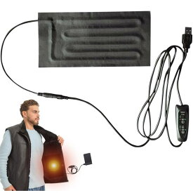 OptiPro USBヒーター ヒートパッド 防水 過熱保護 パッドヒーター 電気加熱シート 3段階温度調節 足元暖房 タイマー機能 5V/2Aに適用 （ブラック）