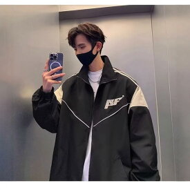ジャケット メンズ フィット ストリートスタイル 風 韓国 ゆったりシルエット カジュアルアウター 春秋向け 潮っぽい 普段使い レイヤード向き