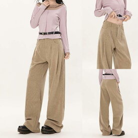 ワイドパンツ レディース 高腰 ストレート 垂感 通勤