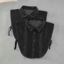 取り外し襟 女児 ブルー 牛仔風 尖襟 韓国 シンプル インナー用 百搭