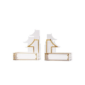 ブックエンド 透明アクリル モダンインテリア 書棚飾り 置物 装飾品