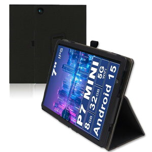 For NEWISION P7/VASOUN P7 �P�[�X 7�C���` �J�o�[ �X�^���h �@�\ �p�x���� �㎿PU���U�[ �L�Y�h�~ �y�� �S�ʕی� �^�u���b�g�p�A�N�Z�T���[ Mosasa ��p �X�}�[�g�J�o�[ �i�u���b�N�j