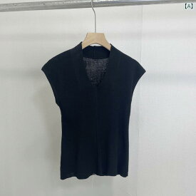 ニットベスト レディース Vネック ノースリーブ カットソー 薄手 サマーニット インナー 重ね着 トップス 無地 シンプル 通気性 伸縮性 動きやすい 大人 カジュアル 春夏コーデ