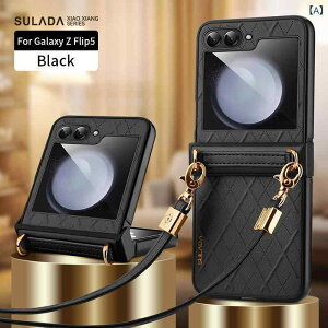 �X�}�[�g�t�H���P�[�X �T���X�� Galaxy Z Flip5 �P�[�X �V�����_�[ �΂ߊ|�� ���U�[�� �`�F�b�N�� �J�o�[ �J�[�h���[ ���|�� �X�g���b�v�t�� �����h�~ �X�}�z�P�[�X �X�}�z�J�o�[ ������� �ی�