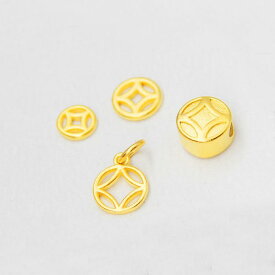 ネックレスチャーム レディース 金属パーツ チャーム コインモチーフ レトロ アクセサリー素材 用 資材 部品 金具 用 DIY素材 ゴールドカラー パーツ 軽くて使いやすい