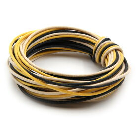 30 Feet (10-white/10-black/10-yellow) Gavitt Cloth-covered Pre-tinned 7-strand Pushback 22awg Vintage-style Guitar Wire [並行輸入品]