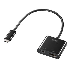 �T�����T�v���C USB Type C-HDMI�ϊ��A�_�v�^(4K/60Hz/PD�Ή�) AD-ALCPHDPD �u���b�N