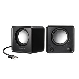 �T�����T�v���C PC�X�s�[�J�[ USB�d�� �R���p�N�g 6W �p�b�V�u���W�G�[�^�[���� �d���{�^���t�� �u���b�N MM-SPU21BK