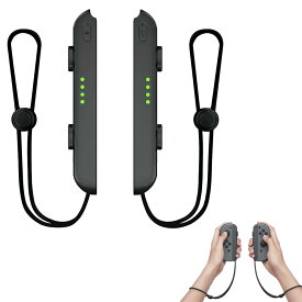 Switch用リストストラップ Joycon リストストラップ ゲームパッドリストストラップ 1組 ブラック Joy Con ストラップ交換用 自動ロック付き ゲームコンソール用 Joyconストラップ対応