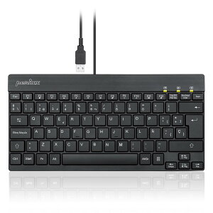 Perixx PERIBOARD-426ES Mini Teclado con �P�[�u�� USB - - QWERTY Espanol�A�u���b�N
