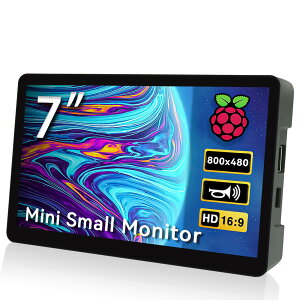 HAMTYSAN 7�C���` Raspberry Pi �X�N���[�� 800x480 ���^HDMI���j�^�[ �P�[�X�t�� Raspberry Pi 5/4/3/2/ Jetson Nano Win11/10/8/7�pLCD�X�N���[���f�B�X�v���C �f���A���X�s�[�J�[ �m���^�b�`