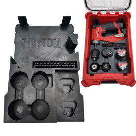 Tidy Tool Insert Milwaukee M12 取り付けドリル 2505-20用 - Packout Compact Organizer 48-22-8435に適合 - 4つのアタッチメントすべてとバッテリーストレージライナーのみ