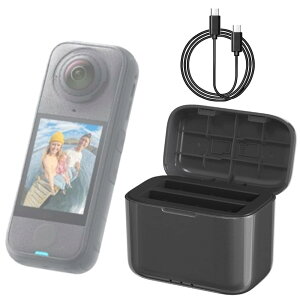 Insta360 X4 Air �Ή� �o�b�e���[�`���[�W���[ �|�[�^�u���}���[�d�P�[�X PD3.0/PD2.0 �}���[�d 2�o�b�e�������[�d�\ USB-C�[�d�P�[�u���t��