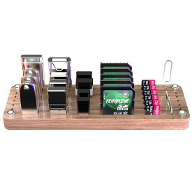 FEIFANZHE Wooden Memory TF/SD Card Case and USB Drive Stand - Mobile Card Holder