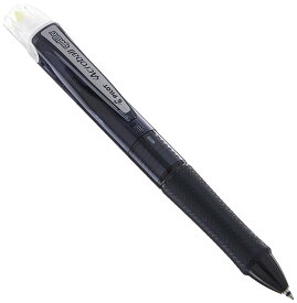 PILOT BKAS-60F-CBY 3色アクロボールペン 蛍光ペン付き アクロボールスポットライター付き ブラック/レッド/ブルーインク クリアブラックボディ イエロー蛍光ペン付き