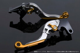 SSK 可倒延長式アジャストレバー クラッチ&ブレーキセット レバー本体: チタン アジャスト:ゴールド エクステンション:ゴールド (NINJA250R 08-12)(NINJA250 13-)(Dトラッカー125)(DトラッカーX)(KLX125)(25