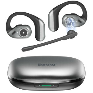 Bluetooth �w�b�h�Z�b�g �y2026 �r�W�l�X�ʘb���ɂ߂��V��ԁzEaraku MicCuff 2 ���E�Ή��̒��E���}�C�N �Ў��E�����g�p�\ �ʘb�p���C�����X�C���z�� �I�[�v���C���[ AI+ENC�m�C�Y�ጸ 9���Ԓʘb We
