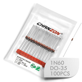 （100個入り）Chanzon1N60ショットキーバリア整流ダイオード30mA40V DO-35（DO-204AH）アキシャルIN60 30 mA40ボルトTVAMFMラジオ用小信号スイッチングダイオード