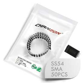 （50個入り）Chanzon SS54SMDショットキーバリア整流ダイオード5A40V SMA（DO-214AC）5アンペア40ボルト