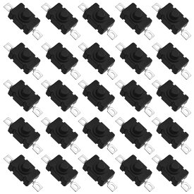 WMYCONGCONG 25個 1.5A 250V AC セルフロック押しボタンスイッチ ラッチングプッシュボタンスイッチ トーチ懐中電灯用、18 x 12 x 10mm