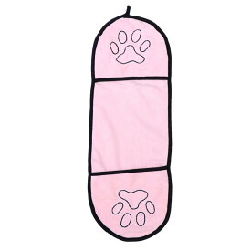 ピンクの極細繊維製ペット用バスタオル 犬用吸水性シャワータオル 薄手速乾性に良い足跡デザインのタオル 旅行や日常使いに最適