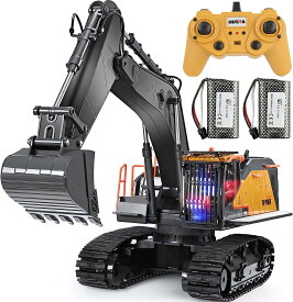ショベルカー ラジコン 超合金強化版 掘削機 多機能 建設車両 パワーショベル ラジコン 22CH 2.4GHz無線 360 680度旋回 1 14 RC ショベルベット 砂場遊び 幼児 子供 男の子 クリスマス 誕生日 プレ
