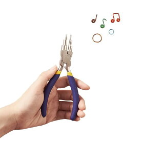 ワイヤーループペンチ ワイヤー曲げプライヤー 多機能ペンチ 6リング型 滑り止めハンドル ジュエリー 曲げ加工 手工芸 DIY 手作り アクセサリー用工具 ジュエリープライヤー