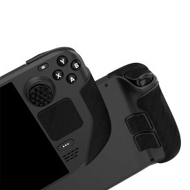 Steam Deckに対応用プロフェッショナルテクスチャードソフトラバーパッドハンドルグリップステッカー、トラックパッドスキングリップ強化バックボタン保護ステッカーセットサムグリップ