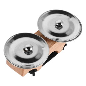 無垢材とスチール製フィンガーシンバル ミニシンバル アフリカンドラム ハンドベル 用打楽器 演奏 指導向けパーカッション ランダムスタイル