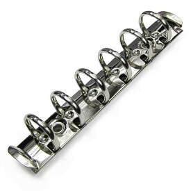 B7 縦 バインダー 金具 背なしタイプ 6穴 20mm×130mm ニッケル鍍金 シルバー 1本入り