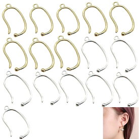 イヤリング パーツ 16個入り ピアス パーツ ノンホールピアス アクセサリー DIYハンドメイド パーツ
