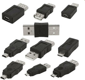 10個入り OTG 5pin Mini チェンジャー 変換アダプタ USB オス → メス