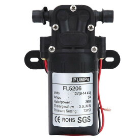 ダイヤフラムポンプ DC12V/24V 36W電気ダイヤフラムポンプ 2-3.5L 分ウォーターポンプ 低騒音 耐熱性や耐腐食性などに優れる 車両洗浄や農業用噴霧や空調洗浄などに最適 (DC12V)