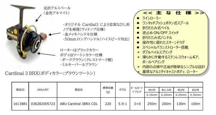 楽天市場】Abu Garcia DAYSPROUT Cardinal 3 BRX CDL アブガルシア 