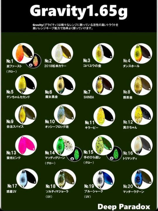 楽天市場】DEEP PARADOX／ディープパラドックス グラビティ 1.65g 【全  