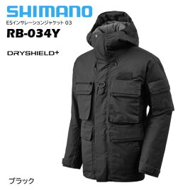 シマノ/SHIMANO RB-034Y ESインサレーションジャケット 03　ブラック 【中綿入り防寒ジャケット】　透湿 防水 撥水素材 ドライシールドプラス