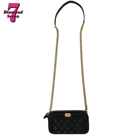 【中古】CHANEL シャネル ボーイシャネル チェーンウォレット ブラック キャビアスキン A84069 27番 黒 財布 ミニ財布 スマホショルダー ミニバッグ キルティング レディース 女性 *k932*