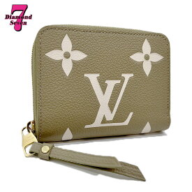 【中古】【美品】 LOUIS VUITTON ルイヴィトン ジッピーコインパース アンプラント カーキ グリーン アイボリー ベージュ バイカラー レザー M82448 ラウンドファスナー コンパクト 財布 レディース ブランド *k932*