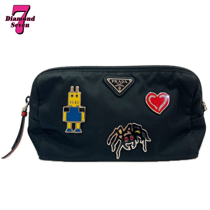 楽天市場】【中古】【美品】 PRADA プラダ ナイロン ポーチ メタル 