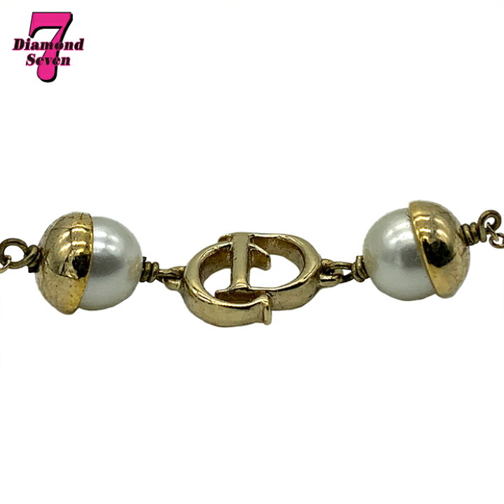 楽天市場】【中古】Christian Dior ディオール CDロゴ フェイクパール 