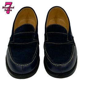 【中古】【美品】 J.M. WESTON ジェイエムウエストン シグニチャー ローファー ネイビー ブルー ローヒール スエード 4Dサイズ レディース 秋冬 通勤 通学 *k932*