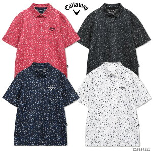 Callaway 【キャロウェイ アパレル】 c25134111 幾何学ロゴプリントカノコシャツ (MENS) メンズ 【2025年モデル】 ゴルフ ウェア アウター おしゃれ キャロウェイロゴ シンプル