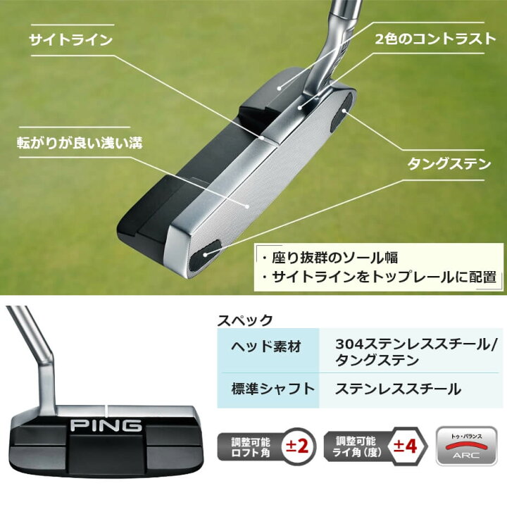 楽天市場】【店舗在庫連動】 ピン 2023 KUSHIN 4 クッシン 4 パター 右 